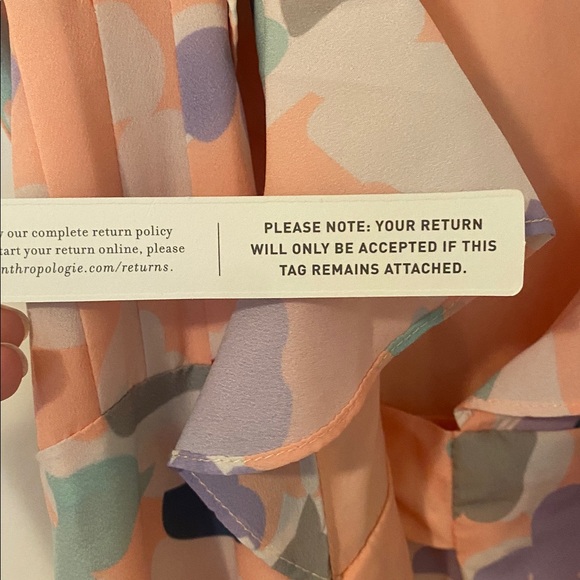 NWT. Anthropologie Peach Floral High Low Dress - Picture 11 of 12